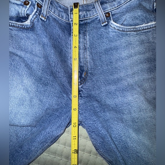 AGOLDE Lyle Jeans Women's Straight Mid Rise Blue Denim Distressed Sz 28 VGUC - Picture 7 of 12